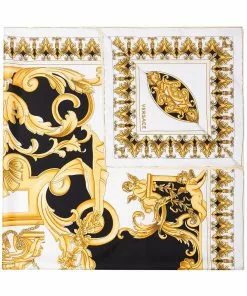 Versace Multi Baroque Print Silk Foulard Scarf