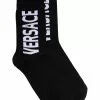 Versace white logo printed socks