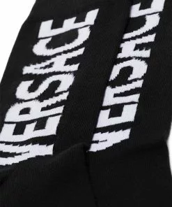 Versace white logo printed socks