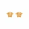 Versace metallic medusa stud earrings