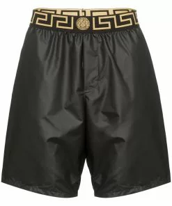 Versace logo waistband swim shorts