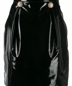 Versace embossed-buttons mini skirt