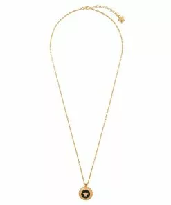 Versace Medusa head medallion necklace