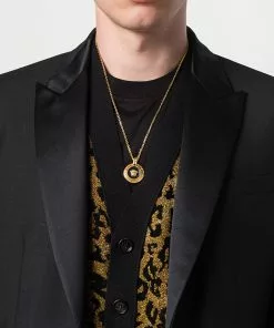 Versace Medusa head medallion necklace