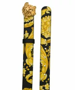 Versace Hibiscus-print belt