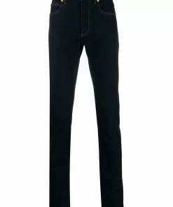 Versace slim-fit contrast stitch jeans