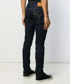Versace slim-fit contrast stitch jeans