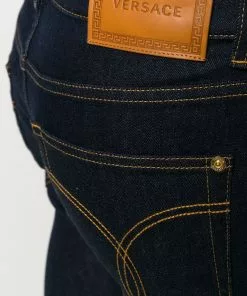 Versace slim-fit contrast stitch jeans