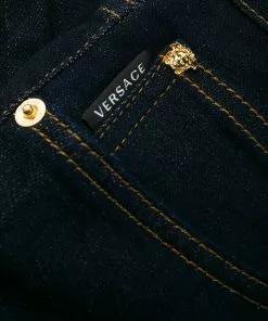Versace slim-fit contrast stitch jeans