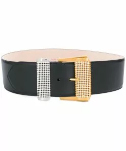 Versace crystal-embellished buckle belt
