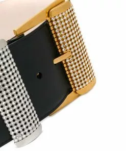 Versace crystal-embellished buckle belt