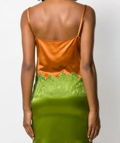 Versace lace-trimmed cami top