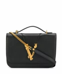 Versace logo leaf shoulder bag