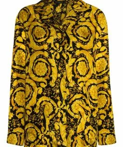 Versace Baroque-print pajama shirt