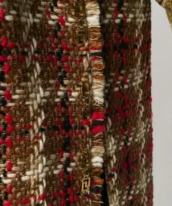 Versace tweed side slit skirt