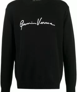 Versace embroidered logo jumper