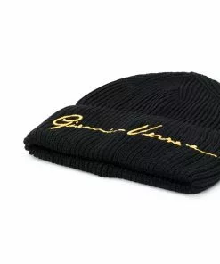 Versace embroidered logo beanie