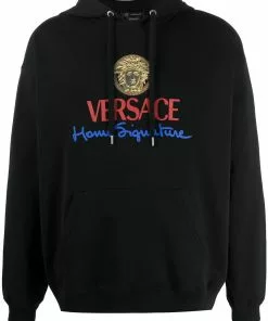 Versace Home Signature logo hoodie