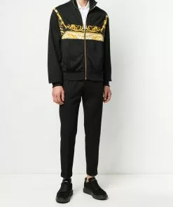 Versace Barocco logo bomber jacket