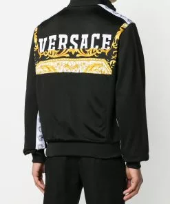 Versace Barocco logo bomber jacket