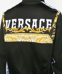 Versace Barocco logo bomber jacket