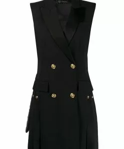 Versace double-breasted pleated waistcoat