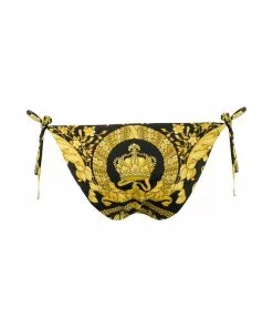 Versace rose print bikini bottoms