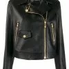 Versace cropped safety-pin biker jacket