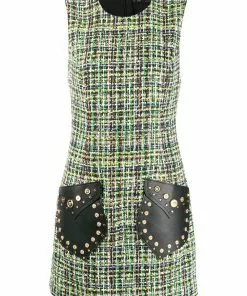 Versace Medusa tweed sleeveless mini dress