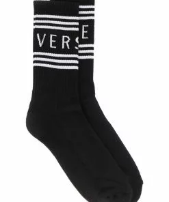 Versace logo print socks
