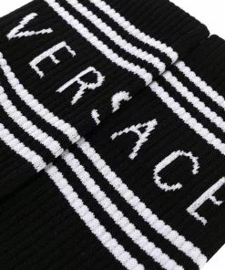 Versace logo print socks