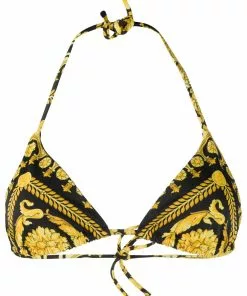 Versace baroque print bikini top