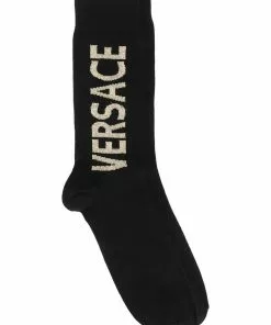 Versace jacquard logo socks