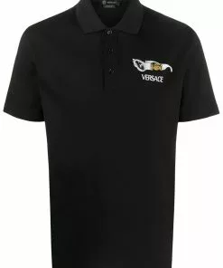 Versace embroidered logo polo shirt