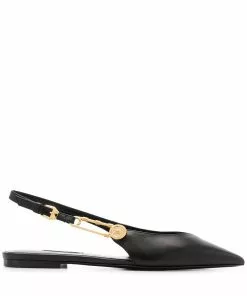 Versace safety pin point-toe flats
