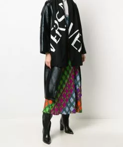 Versace logo intarsia scarf