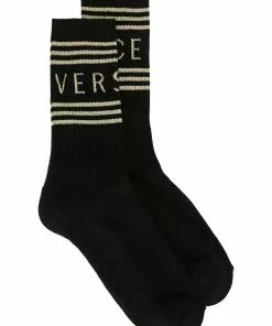 Versace logo stripe socks