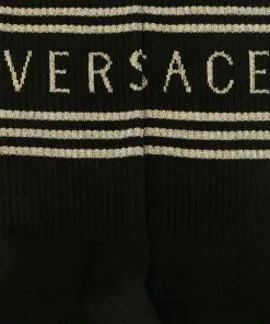 Versace logo stripe socks