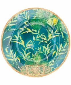 Versace jungle-print round plate (18cm)