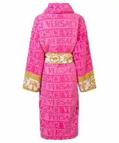 Versace Barocco trim terry robe