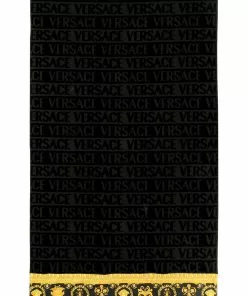 Versace Barocco trim bath towel