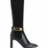 Versace Safety pin knee high boots 1 Versace safety pin knee-high boots