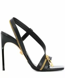 Versace zip-detail leather sandals