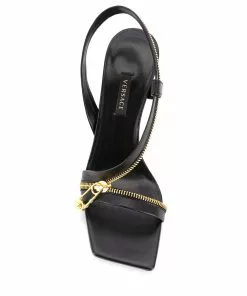 Versace zip-detail leather sandals