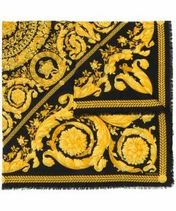 Versace fine knit baroque print scarf