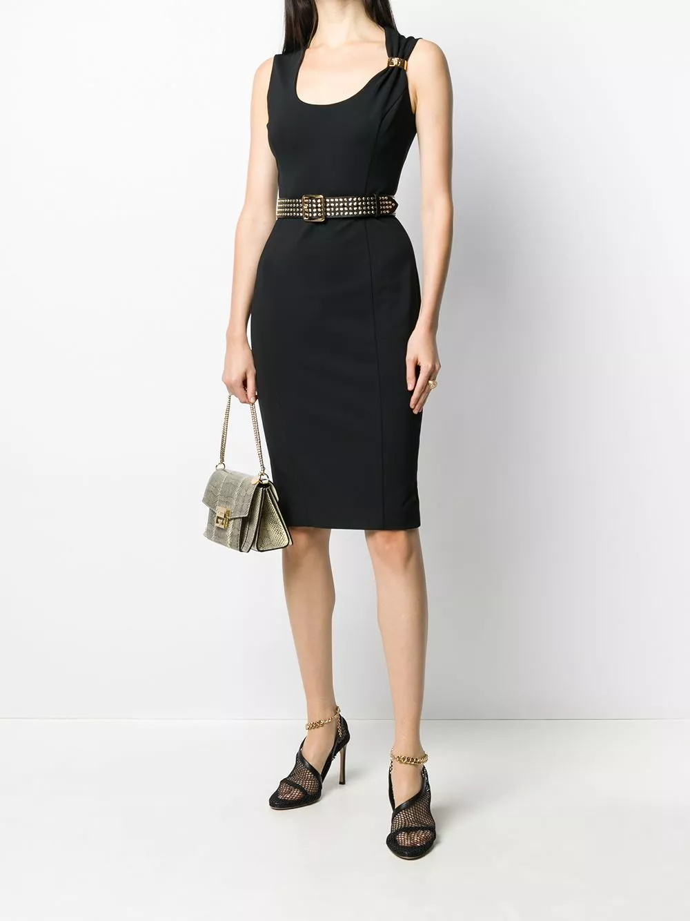 Versace Gathered strap fitted dress 4 Versace gathered strap fitted dress