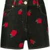 Versace rose-embroidered shorts