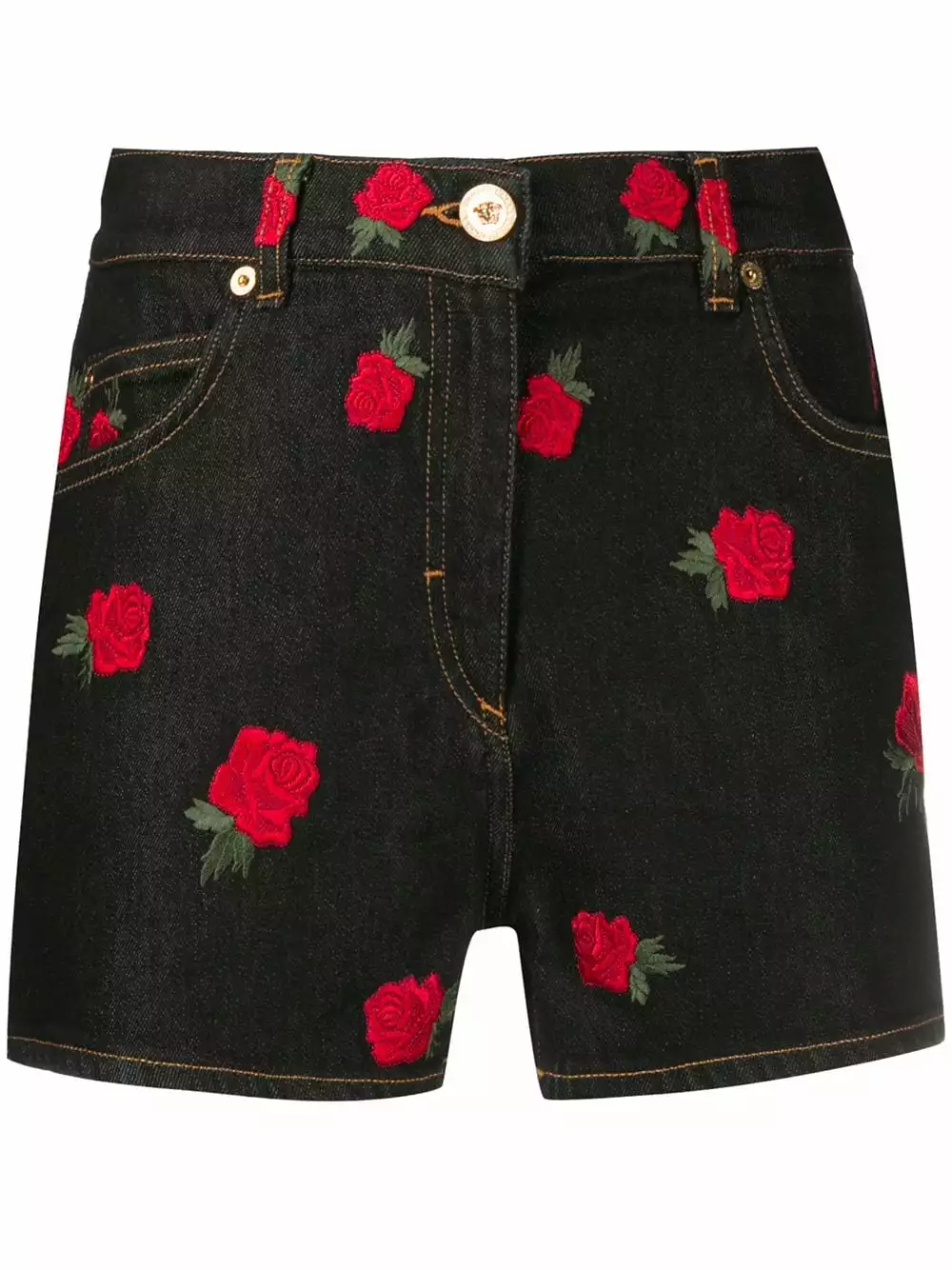 Versace Rose embroidered shorts 3 Versace rose-embroidered shorts