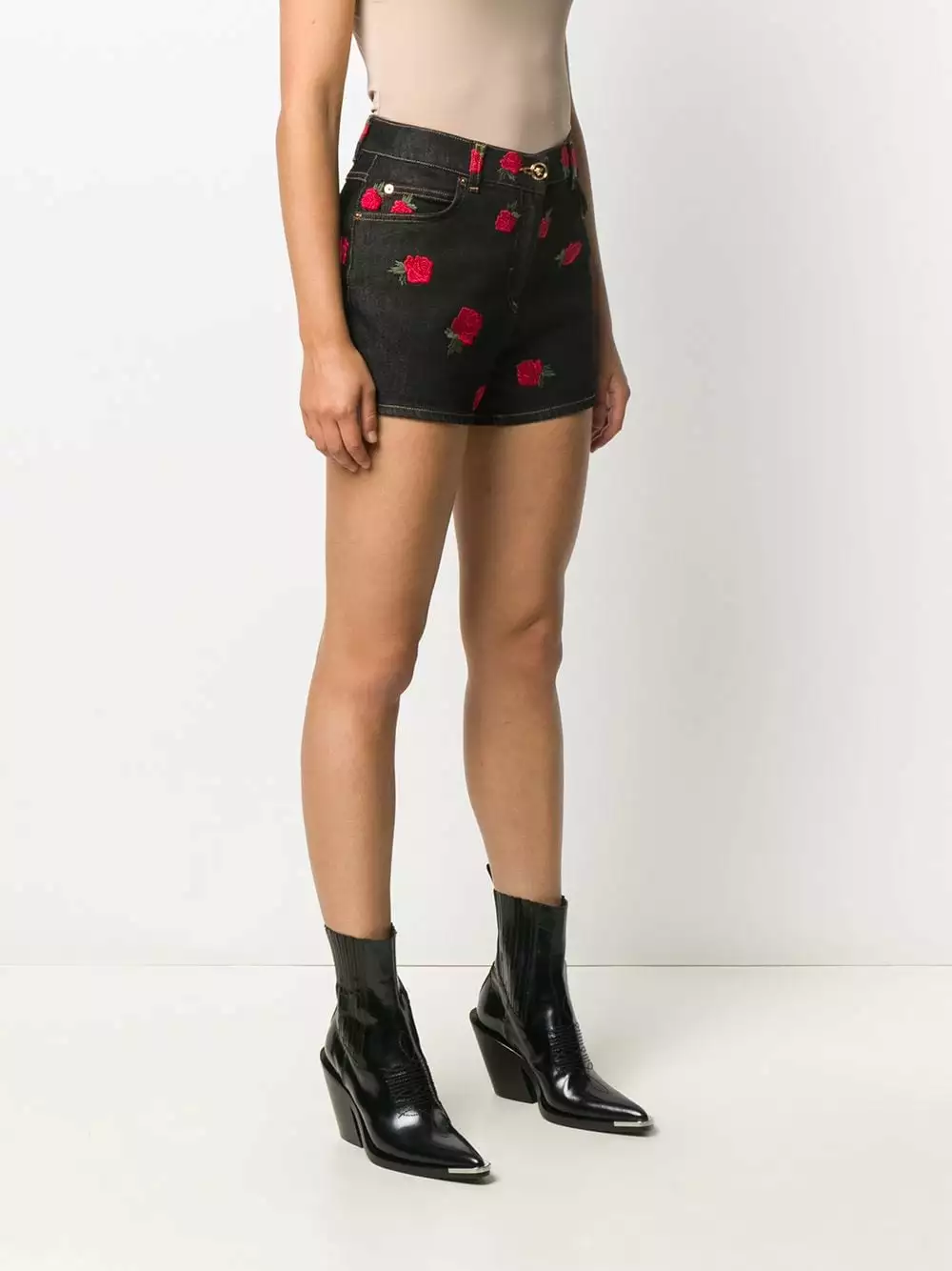 Versace Rose embroidered shorts 5 Versace rose-embroidered shorts
