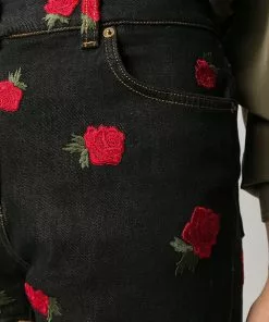 Versace Rose embroidered shorts 13 Versace rose-embroidered shorts